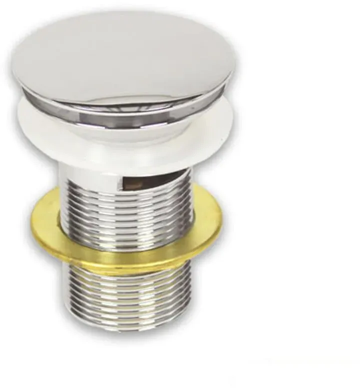 Chrom Schaftventil „Klicker'' 1 1/4'' x 63mm Ausführung eckige Überlauflöcher