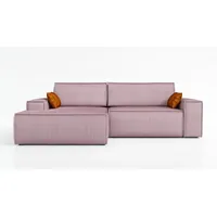 Mebloland Ecksofa TOR mit Schlaffunktion. Farbe: Lavender. - Rosa