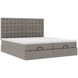 vidaXL Ottoman-Bett mit Matratzen Taupe 200x200 cm Stoff