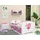 HAPPY BABIES Kinderbett Happy Kinderbett mit Rausfallschutz und Bettschublade Bett für Mädchen 160x80 mit Matratze Weiß Rose Bett Prinzessin - Rosa
