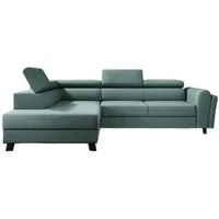 Luxusbetten24 Schlafsofa Designer Sofa Kira, mit Schlaf- und Klappfunktion grün