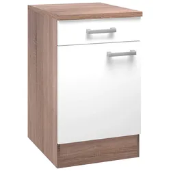 Küchenunterschrank Lexa Weiss/Eiche