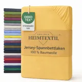 EXKLUSIV HEIMTEXTIL Spannbettlaken Jersey-Baumwolle 140 x 160 - 160 x 200 cm Gelb