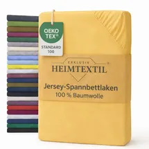 EXKLUSIV HEIMTEXTIL Spannbettlaken Jersey-Baumwolle 140 x 160 - 160 x 200 cm Gelb