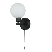 Licht-Erlebnisse Wandlampe mit Schalter Kugelschirm B: 10 cm Schwarz