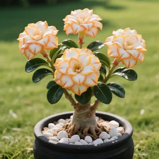 Wüstenrose/Adenium obesum/Garten-Wüstenrose/Zimmer Wüstenrose-Mehrjährig winterhart,Herbstpflanzung für Frühlingsschönheit-5 Rhizome-B