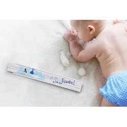 Messlatte für Jungen | MetrieTM 2m Zollstock als Geschenk zur Geburt und Taufe