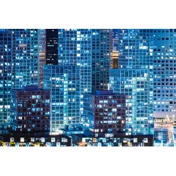 Acrylglasbild QUEENCE "Hochhäuser", blau, B:120cm H:80cm T:2,4cm, Bilder