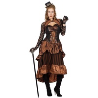 shoperama Steampunk Victoria Damen Kostüm Kleid Burning Man viktorianisch Industrial, Größe:38