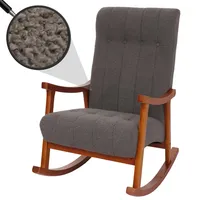 MCW Schaukelstuhl MCW-K10, Relaxsessel, Holz MVG Stoff/Textil Bouclé (450g/m2)