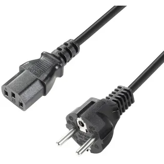 Adam Hall Cables 3 STAR PKD 0100 - Netzkabel, Kaltgerätestecker IEC C13 auf Schuko male, schwarz, 1m