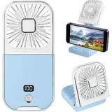 Amxcnoy Faltbarer, Tragbarer Ventilator Mit Led-anzeige, Mini-usb-wiederaufladbarer Persönlicher Ventilator, Nackenventilator, Batteriebetrieben, 180° Faltbar