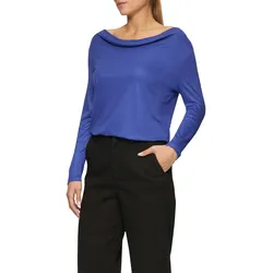 s.Oliver   Langarmshirt, mit Wasserfall Ausschnitt, Gr. 40, ROYAL BLUE, , 20171905-40