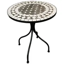 Mojawo - Mosaik Tisch Balkontisch Gartentisch rund Ø60xH70 cm Anthrazit /Grau