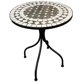 Mojawo - Mosaik Tisch Balkontisch Gartentisch rund Ø60xH70 cm Anthrazit /Grau