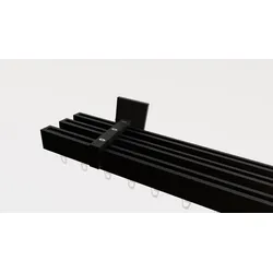 Gardinenstange INDEKO "Bern", schwarz, L:130cm, Gardinenstangen, Innenlauf Komplett-Set inkl. Gleitern und Montagematerial