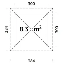 Palmako Bianca 3,84 x 3,19 m Braun