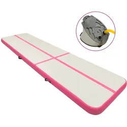 Aufblasbare Gymnastikmatte mit Pumpe 700x100x20 cm PVC Rosa
