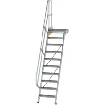 Günzburger Aluminium-Treppe mit Plattform 60° 10 Stufen (300370)