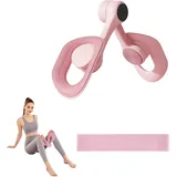 Beckenboden Trainingsgerät - Sportgeräte Zuhause zum Training der Oberschenkel, Oberschenkeltrainer mit Anti Rutsch Design, Postpartum Beckenbodentrainer mit Einem Elastischen Stretchband, Pink