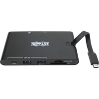 Tripp Lite USB-C Dock 4K HDMI VGA USB 3.2 Gen 1 USB-A/C Hub GbEemory Card 100W PD Charging 3.0 Black - docking station - USB-C 3.1 / Thunderbolt 3 - VGA HDMI - GigE
