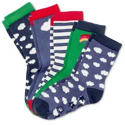 Tchibo - 5 Paar ABS-Socken aus Bio-Baumwolle - Weiss/Gestreift - Kinder - Gr.: 31-34 - weiß - 31-34