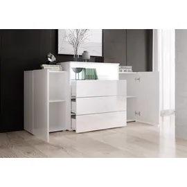 Home Affaire Sideboard URBAN III 150 x 80,7 x 39 cm Weiß