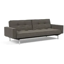 Innovation Splitback Klappsofa 115x210 cm mit Armlehne / Chrom Beine - Schwarz