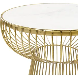 Beliani Beistelltisch Cheynes Marmor Gold