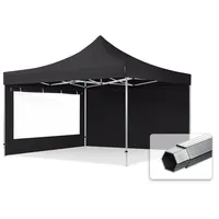 TOOLPORT 4x4m Aluminium Faltpavillon ALU Pavillon Partyzelt schwarz