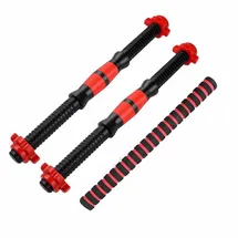 BCBIG Hantelstangen Kurzhantelstange 3er-set,40cm Hantelstange+40cm Pleuelstange+4StückHantel Muttern passend für Hantelscheiben einem Durchmesser von 25mm Hantelgriff-Set mit Gewinde rutschfeste griffe