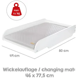 roba Baumann Hausbett Wickelplatte Dekor Weiß