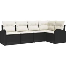 vidaXL Garten-sofa-set mit Kissen 5 pcs Schwarz Poly Rattan vidaXL