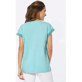 Classic Basics Kurzarmshirt CLASSIC BASICS "Kurzarm-Shirt", Damen, Gr. 56, grün (mint, salbei), 100% Baumwolle, gemustert, mehrfarbig, Rundhals, Shirts
