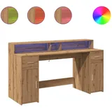 vidaXL LED-Schreibtisch Artisan-Eiche 160x55x91 Holzwerkstoff