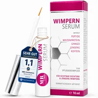 Testsieger 2025: Hormonfreies Wimpernserum 10ml mit Hyaluron, Kollagen, Peptiden, Weizenprotein – Wimpernserum ohne Hormone schützt und kräftigt die Wimpern. Mit Aloe-Vera, Ginseng und Panthenol.