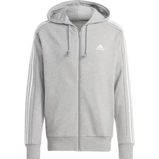 Adidas 3-Streifen French Terry Reißverschlusspullover Medium Grey Heather / White M