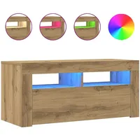 VidaXL TV-Schrank mit LED-Leuchten Artisan-Eiche 90x35x40 cm