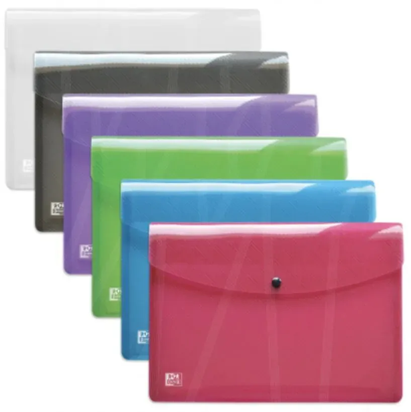 Oxford 400031405 Sammelmappe Polypropylen (PP) Blau, Grün, Grau, Pink, Violett, Transparent A4