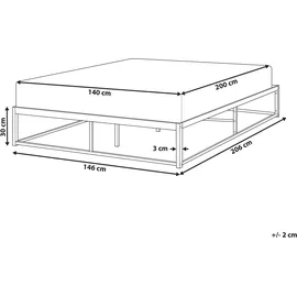 Beliani Bett mit Lattenrost Metall Viry 140 x 200 cm
