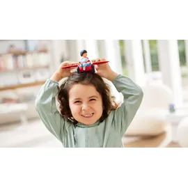 Siku 0103 - Toddys, Mio Mounty, Spielzeugauto mit Rückziehmotor und Spielfigur, blau/türkis