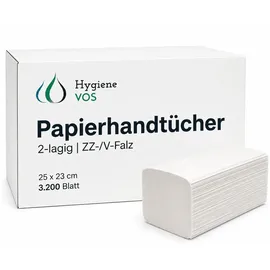 Hygiene Vos Papierhandtücher Zellstoff 3200 Blatt 2-lagig