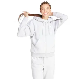 adidas Essentials 3-Stripes Full-zip Fleece Hoodie light grey heather/white XS
