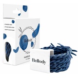 Bellody Bellody® Haargummis - Stylisch geflochtener Haargummi mit starkem Halt (4er Set - Blue Jeans) - Damen Haarschmuck in Dunkel Blau