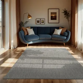 Paco Home Outdoor Teppich Flachgewebe Einfarbig Modern wetterfest für Terrasse Küche Grau, 300x400 cm,