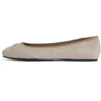Tommy Hilfiger Damen Th Hardware Suede Fw0fw08655 Ballerinas, Beige