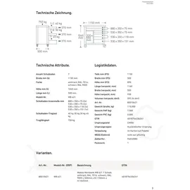 Stahlwille Mobile Werkbank WB 621 7 Schubl. anthrazit, RAL 7016; schwarz, RAL 9005 L.500mm x B.1150mm x H.1045mm