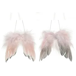 1 Christbaumschmuck Engel Flügel Federn Weihnachtskugeln Weihnachtsbaum hellrosa