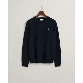 Gant Kapuzenpullover Superfine Lambswool Rundhalspullover blau M