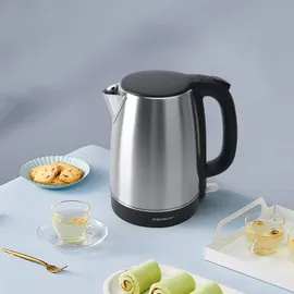 Aigostar 1,7 L, Wasserkocher Edelstahl , 2200W Elektrischer Wasserkocher mit Kalkfilter, Schwarz